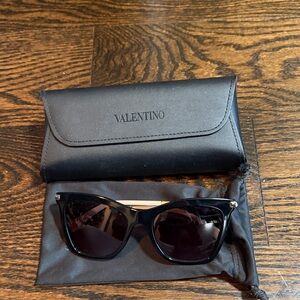 Valentino Rockstud Black Cat-Eye Sunglasses